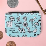 June Doodle Tropical Beach Sand Mini Coin Purse Back