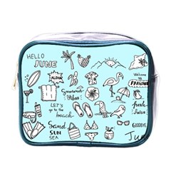 June Doodle Tropical Beach Sand Mini Toiletries Bag (one Side) by Apen