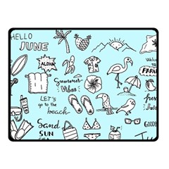 June Doodle Tropical Beach Sand Fleece Blanket (small) by Apen