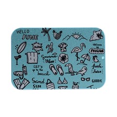 June Doodle Tropical Beach Sand Open Lid Metal Box (silver)   by Apen