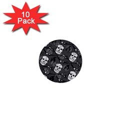 Skull Skeleton Pattern Texture 1  Mini Buttons (10 Pack)  by Apen