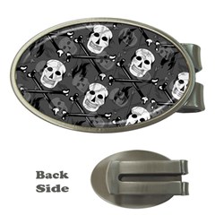 Skull Skeleton Pattern Texture Money Clips (oval)  by Apen