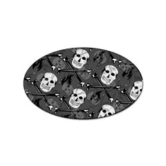 Skull Skeleton Pattern Texture Sticker (oval) by Apen