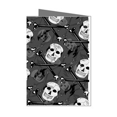 Skull Skeleton Pattern Texture Mini Greeting Cards (pkg Of 8) by Apen