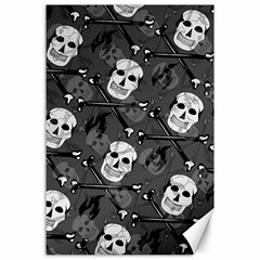 Skull Skeleton Pattern Texture Canvas 24  X 36  by Apen