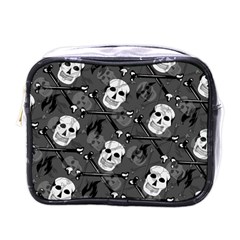 Skull Skeleton Pattern Texture Mini Toiletries Bag (one Side) by Apen