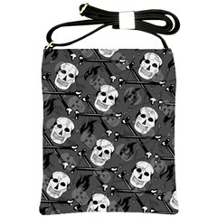 Skull Skeleton Pattern Texture Shoulder Sling Bag by Apen