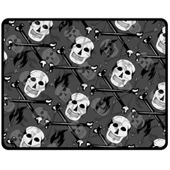 Skull Skeleton Pattern Texture Fleece Blanket (medium) by Apen