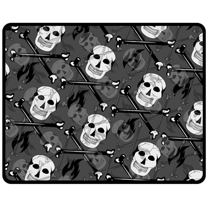 Skull Skeleton Pattern Texture Fleece Blanket (Medium)