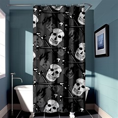 Skull Skeleton Pattern Texture Shower Curtain 36  X 72  (stall)  by Apen