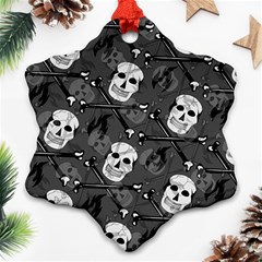 Skull Skeleton Pattern Texture Snowflake Ornament (two Sides) by Apen