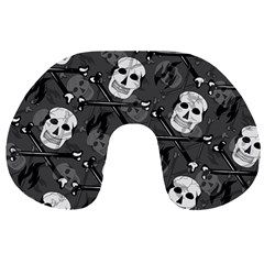 Skull Skeleton Pattern Texture Travel Neck Pillow by Apen