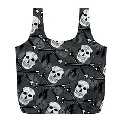 Skull Skeleton Pattern Texture Full Print Recycle Bag (l) by Apen