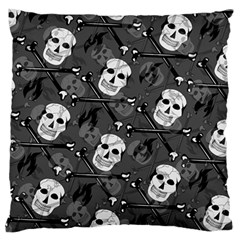 Skull Skeleton Pattern Texture Large Premium Plush Fleece Cushion Case (one Side) by Apen