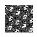 Skull Skeleton Pattern Texture Square Satin Scarf (30  x 30 ) Front