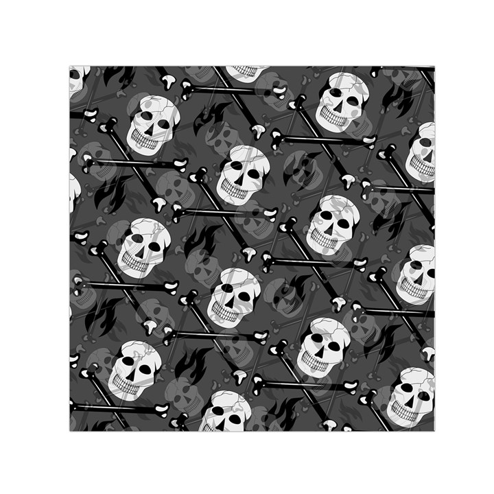 Skull Skeleton Pattern Texture Square Satin Scarf (30  x 30 )