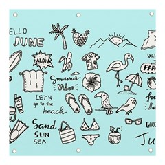 June Doodle Tropical Beach Sand Banner And Sign 3  X 3  by Apen