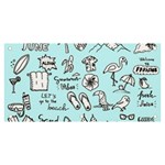 June Doodle Tropical Beach Sand Banner and Sign 6  x 3  Front