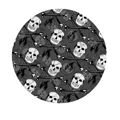 Skull Skeleton Pattern Texture Mini Round Pill Box by Apen