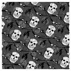 Skull Skeleton Pattern Texture Wooden Puzzle Square by Apen