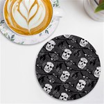 Skull Skeleton Pattern Texture UV Print Round Tile Coaster Front