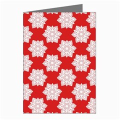 Christmas Snowflakes Background Pattern Greeting Cards (pkg Of 8) by Apen