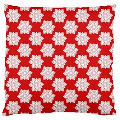 Christmas Snowflakes Background Pattern Large Premium Plush Fleece Cushion Case (two Sides) by Apen