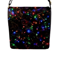 Christmas Lights Flap Closure Messenger Bag (l) by Apen