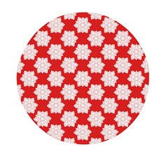 Christmas Snowflakes Background Pattern Mini Round Pill Box by Apen