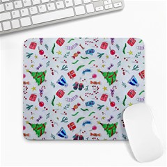 New Year Christmas Winter Pattern Large Mousepad by Apen