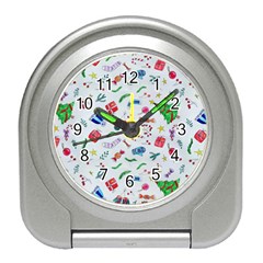 New Year Christmas Winter Pattern Travel Alarm Clock by Apen