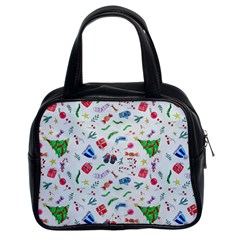 New Year Christmas Winter Pattern Classic Handbag (two Sides) by Apen