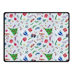 New Year Christmas Winter Pattern Two Sides Fleece Blanket (small)