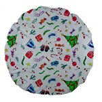 New Year Christmas Winter Pattern Large 18  Premium Flano Round Cushions Front