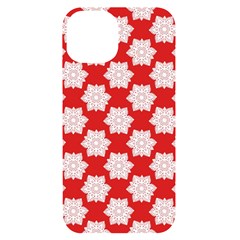 Christmas Snowflakes Background Pattern Iphone 14 Black Uv Print Case by Apen