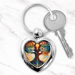 Tree Cosmic Spiritual Meditation Key Chain (heart) by Apen