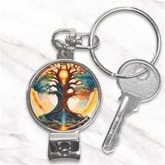 Tree Cosmic Spiritual Meditation Nail Clippers Key Chain by Apen