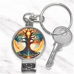 Tree Cosmic Spiritual Meditation Nail Clippers Key Chain Front