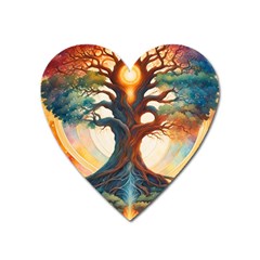 Tree Cosmic Spiritual Meditation Heart Magnet by Apen