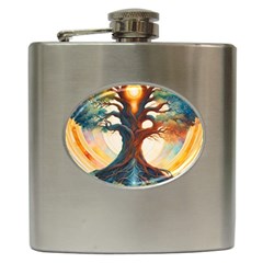 Tree Cosmic Spiritual Meditation Hip Flask (6 Oz) by Apen