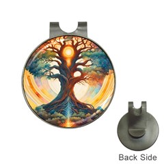 Tree Cosmic Spiritual Meditation Hat Clips With Golf Markers by Apen