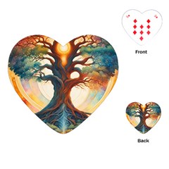 Tree Cosmic Spiritual Meditation Playing Cards Single Design (heart) by Apen