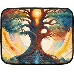 Tree Cosmic Spiritual Meditation Fleece Blanket (mini) by Apen