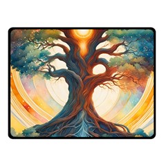 Tree Cosmic Spiritual Meditation Fleece Blanket (small) by Apen