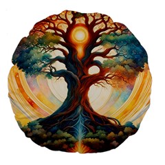 Tree Cosmic Spiritual Meditation Large 18  Premium Flano Round Cushions by Apen