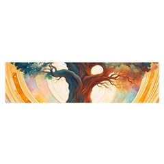 Tree Cosmic Spiritual Meditation Oblong Satin Scarf (16  X 60 ) by Apen