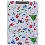 New Year Christmas Winter Pattern A4 Acrylic Clipboard Front