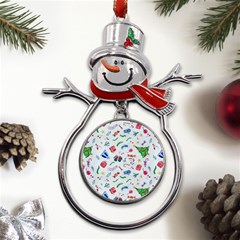 New Year Christmas Winter Pattern Metal Snowman Ornament by Apen