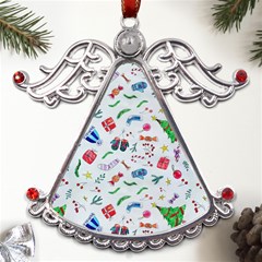 New Year Christmas Winter Pattern Metal Angel With Crystal Ornament by Apen