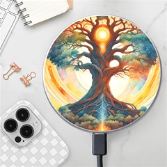 Tree Cosmic Spiritual Meditation Wireless Fast Charger(white) by Apen